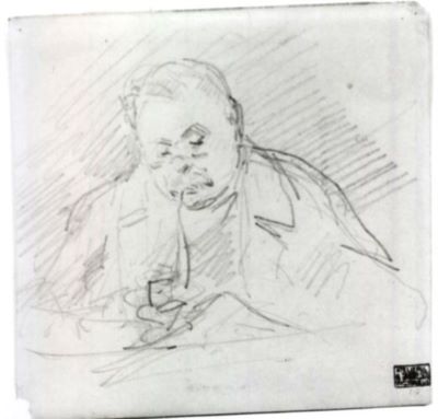 grafică - Grigorescu, Nicolae; Fumător de pipă