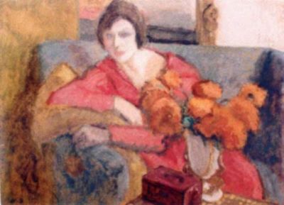 pictură - Pallady, Theodor; Femeie în roșu