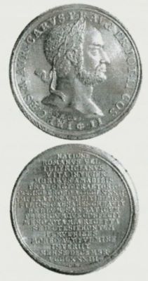 Medalie dedicată împăratului Carus
