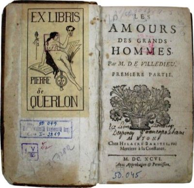 carte veche - Par M(adame) de Villedieu [Marie-Catherine-Hortense, numita Madame Desjardin]; Les amours des grands hommes