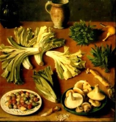pictură - Beck, Jacob Samuel; Natură moartă cu ciuperci; pandant: Natură statică cu varză