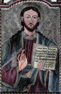 icoană pe lemn; Iisus Pantocrator