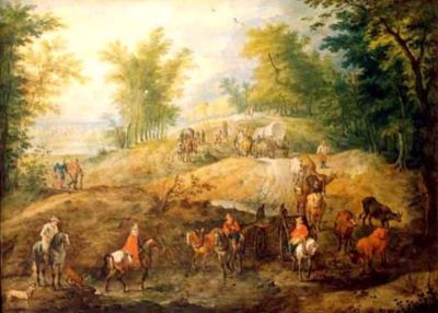 pictură - Brueghel I, Jan; Drum la marginea pădurii