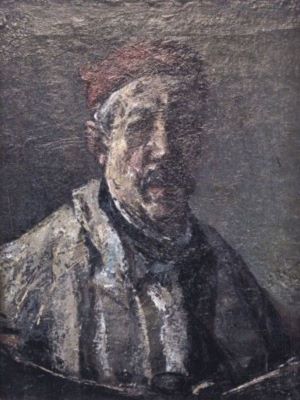 pictură - Petrașcu, Gheorghe; Autoportret cu beretă roșie