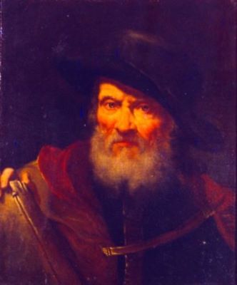 pictură - anonim olandez; Cap de bătrân cu pălărie
