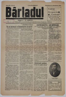 ziar; Bârladul, an III, nr. 12, 11 noiembrie 1934