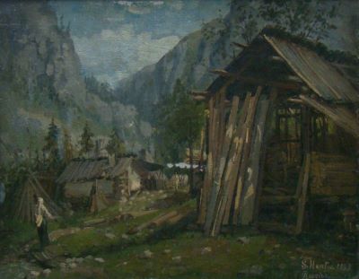 pictură de șevalet - Henția, Sava; Peisaj de munte