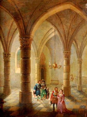 pictură - Mieris cel Tânăr, Frans van; Interior de capelă
