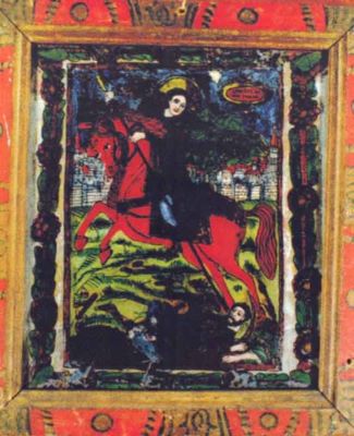 icoană pe sticlă - Morar, Ion; Sfântul Dimitrie