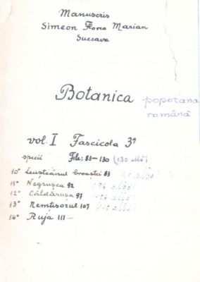 carte veche - Marian, Simion Florea; Botanica poporană română (vol. I, fasc. 3)