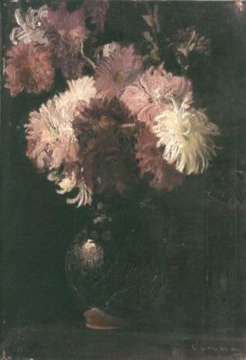 pictură - Verona, Arthur; Vas cu crizanteme