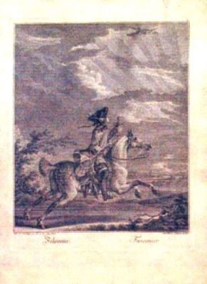 gravură - Ridinger, Martin; Ridinger, Johann; Vânător călare cu șoim