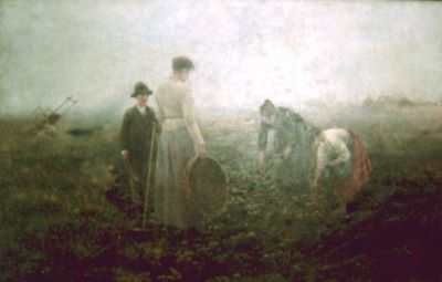 pictură - Pataky, László; Culesul cartofilor