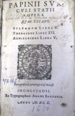 carte veche - Statius, Papinius (Publius); Opera quae extant. Sylvarum libri V. thebaidos libri XII. Achilleidos libri. V.