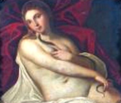 pictură - Varotari, Alessandro, zis Il Padovanino; Cleopatra și șarpele