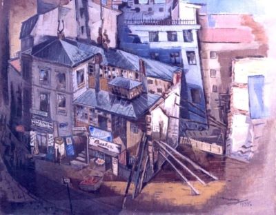 pictură - Maxy, Max Hermann; Piața Sfântul Gheorghe în cârje