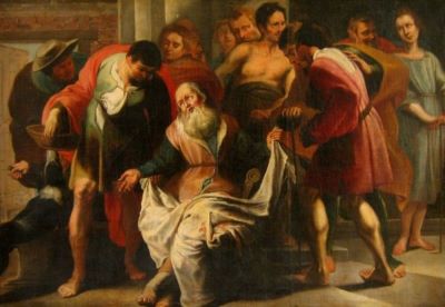 pictură - Smeyers,  Egide (Gillis); Fiii lui Iacob aduc hainele însângerate ale lui Iosif