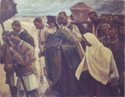 pictură de șevalet - Ressu, Camil; Inmormantare la tara
