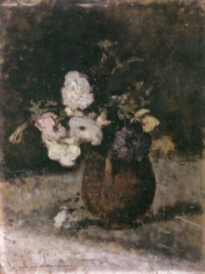 pictură - Delavrancea, Dona Niculina (Nuni Dona); Vas cu flori