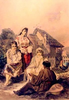 pictură - Preziosi, Amedeo; Țărănci din Argeș
