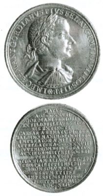 Medalie dedicată împăratului Gordian III