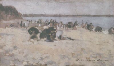 pictură - Delavrancea, Dona Niculina; Plajă