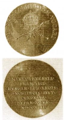 Medalie (jeton) dedicată încoronării Mariei Theresia ca regină a Ungariei