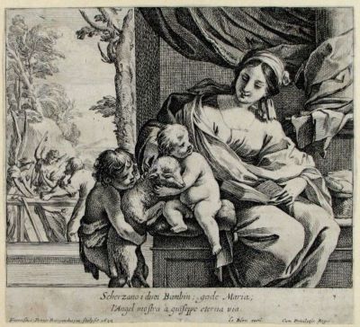 gravură - Perrier, Francois; (IN.); (SC.); Leblond, Jean; (EX.); Sf. Familie cu Sf. Ioan