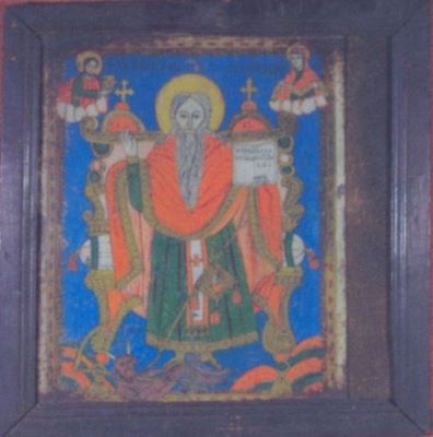icoană pe sticlă - Moga, Savu; Sfântul Haralambie