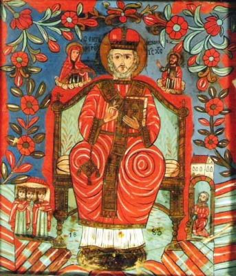 icoană pe sticlă - Purcariu, Matei (Țimforea); Sfântul Nicolae