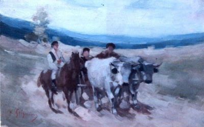 pictură - Grigorescu, Nicolae; Car cu boi