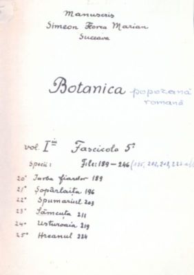 carte veche - Marian, Simion Florea; Botanica poporană română (vol. I, fasc. 5)