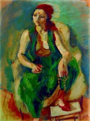 pictură de șevalet - Iser, Iosif; Odaliscă în verde
