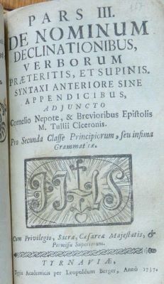 carte veche - Manuel Alvares, autor; Pars III. De nominum declinationibus, verborum