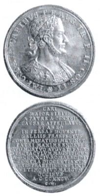 Medalie dedicată împăratului Carinus