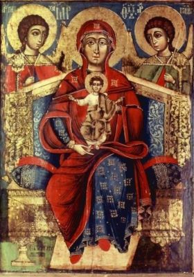 icoană - Popovici, Nedelcu (Nedelko Zugrav Popovici); Maica Domnului cu pruncul tronând