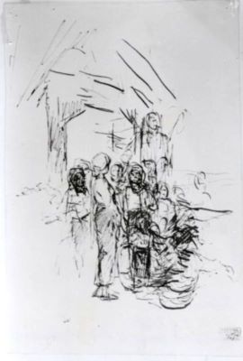grafică - Grigorescu, Nicolae; Scenă rustică