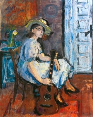 pictură - Ciucurencu, Alexandru; Femeie cu chitară