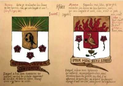 grafică - Beller, Lucia; Două blazoane stilizate