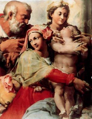 pictură - Bezzi, Giovani Francesco, zis Il Nosadella; Sfânta Familie cu Sfânta Ecaterina