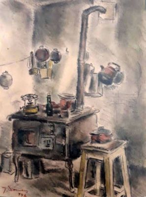 grafică - Ialomițeanu, Dan; Interior de bucătărie