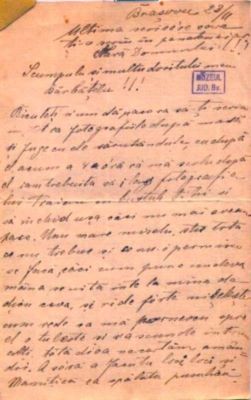 scrisoare - Mureșianu, Elena; Mureșianu Elena către soțul său, Mureșianu Aurel