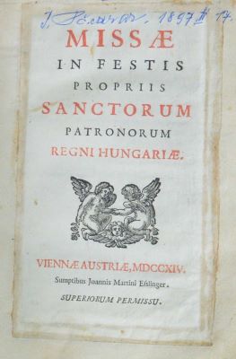 carte veche; Missae in festis propriis sanctorum