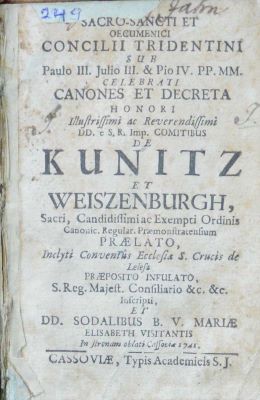 carte veche; Sacro-sancti et eocumenici concilii tridentini