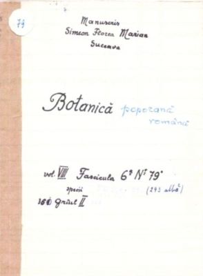 manuscris - Marian, Simion Florea; Botanică poporană: vol. VIII, fascicola 6: specii: Grîul (II)