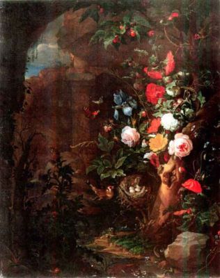 pictură - Abraham, Mignon; O grotă