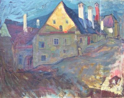 pictură de șevalet - Satmary, Alexandru Carol; Margine de sat