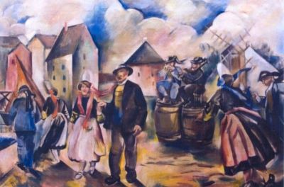 pictură - Popea, Elena; Chermeză în Bretania