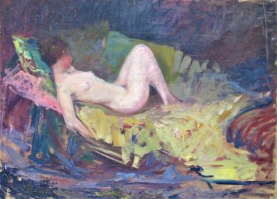 pictură de șevalet - Satmary, Alexandru C.; Nud culcat
