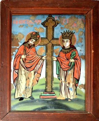icoană - Ioan Pop de la Făgăraș; Sfinții împărați Constantin și Elena
